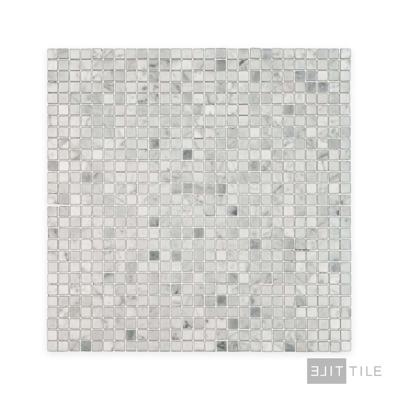 White Carrara Marble 3/8" Square Polished Mosaic