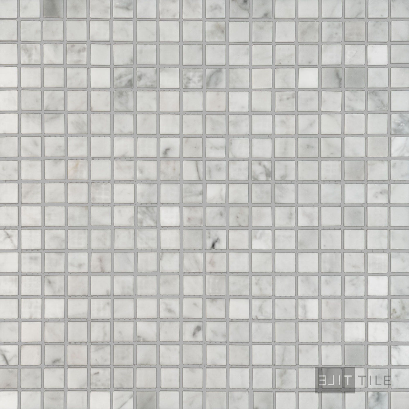 White Carrara Marble 5/8" Square Polished Mosaic