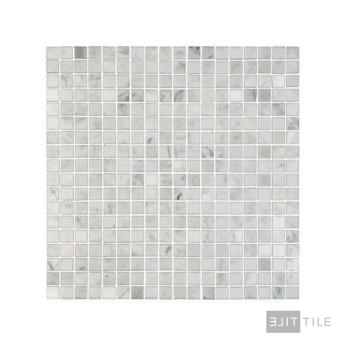 White Carrara Marble 5/8" Square Polished Mosaic