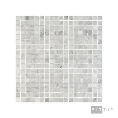 White Carrara Marble 5/8" Square Polished Mosaic