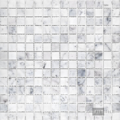 White Carrara Marble 3/4" Square Honed Mosaic