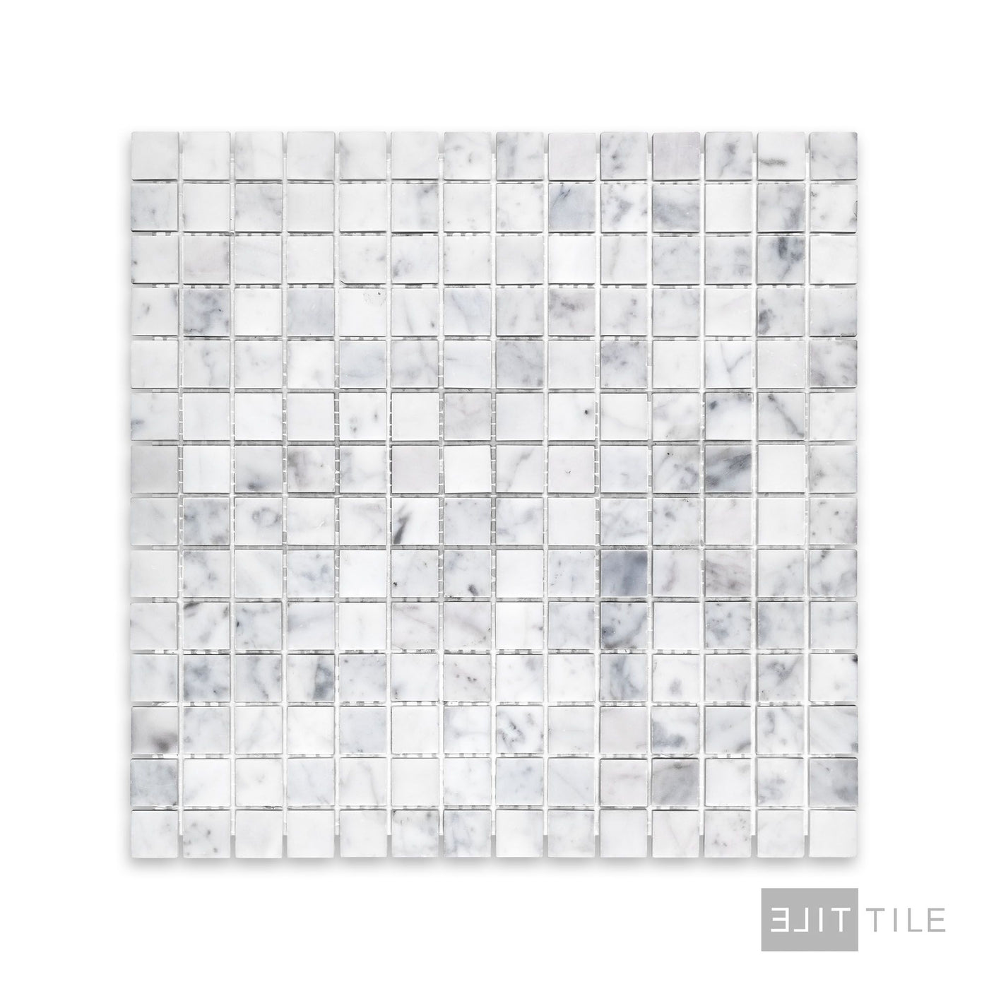 White Carrara Marble 3/4" Square Honed Mosaic