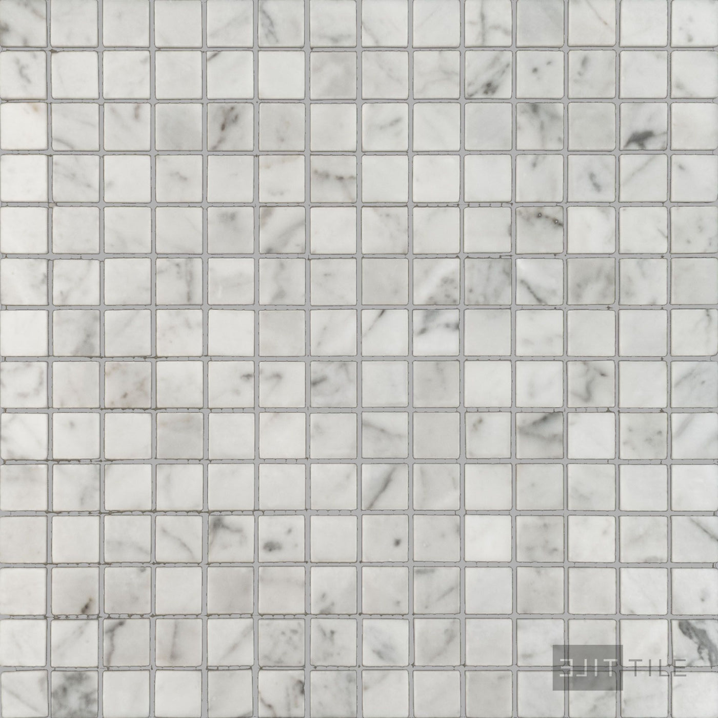 White Carrara Marble 3/4" Square Polished Mosaic