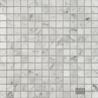 White Carrara Marble 3/4" Square Polished Mosaic