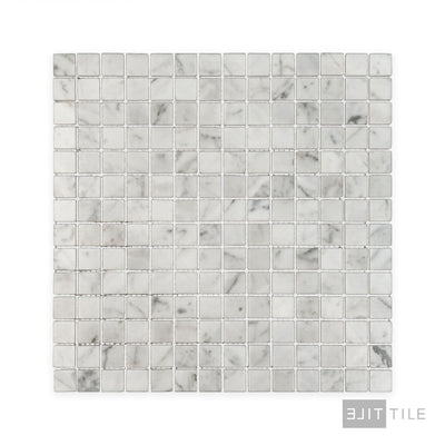 White Carrara Marble 3/4" Square Polished Mosaic