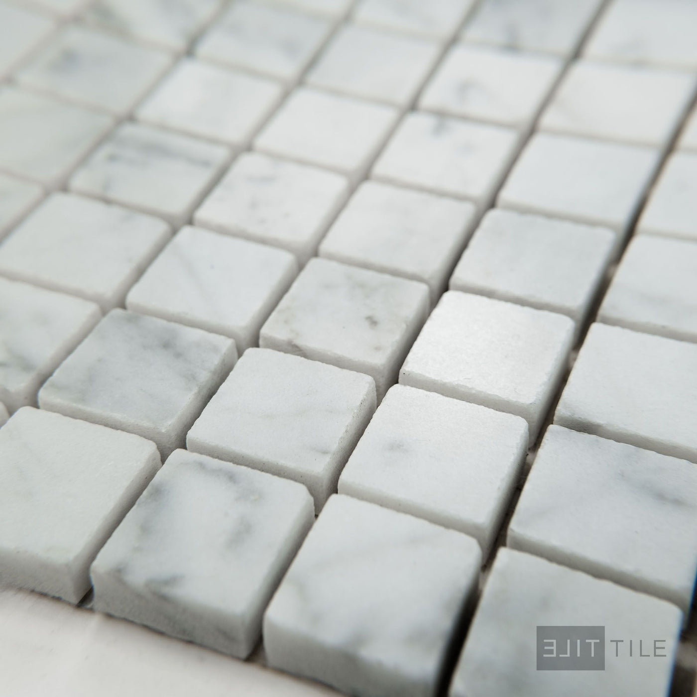 White Carrara Marble 3/4" Square Polished Mosaic