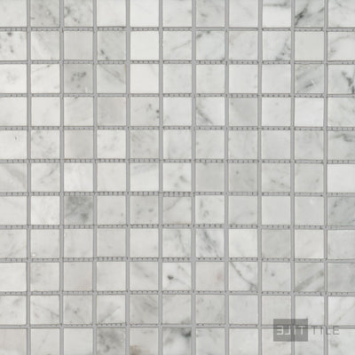 White Carrara Marble 1" Square Polished Mosaic