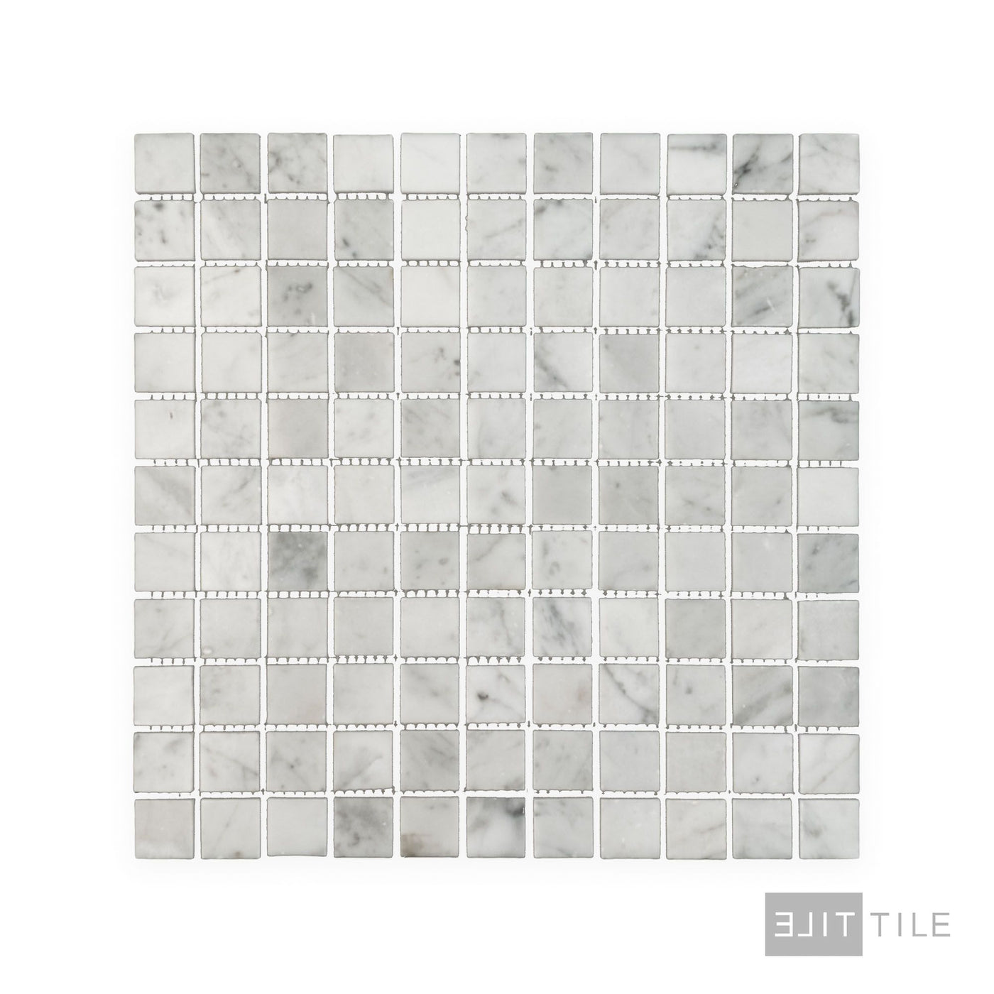 White Carrara Marble 1" Square Polished Mosaic
