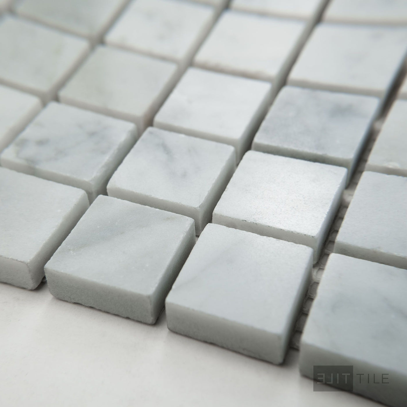 White Carrara Marble 1" Square Polished Mosaic