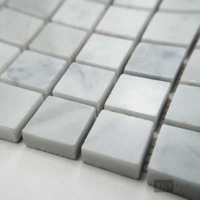 White Carrara Marble 1" Square Polished Mosaic