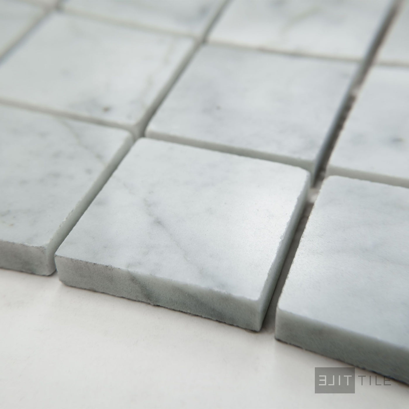 White Carrara Marble 2" Square Polished Mosaic