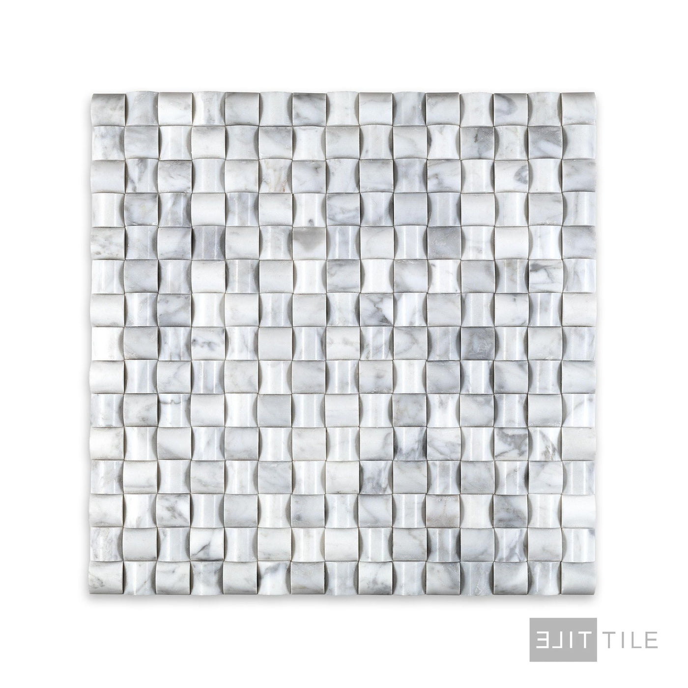 White Carrara Marble 3D Bread Polished Mosaic