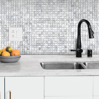 White Carrara Marble 3D Bread Polished Mosaic