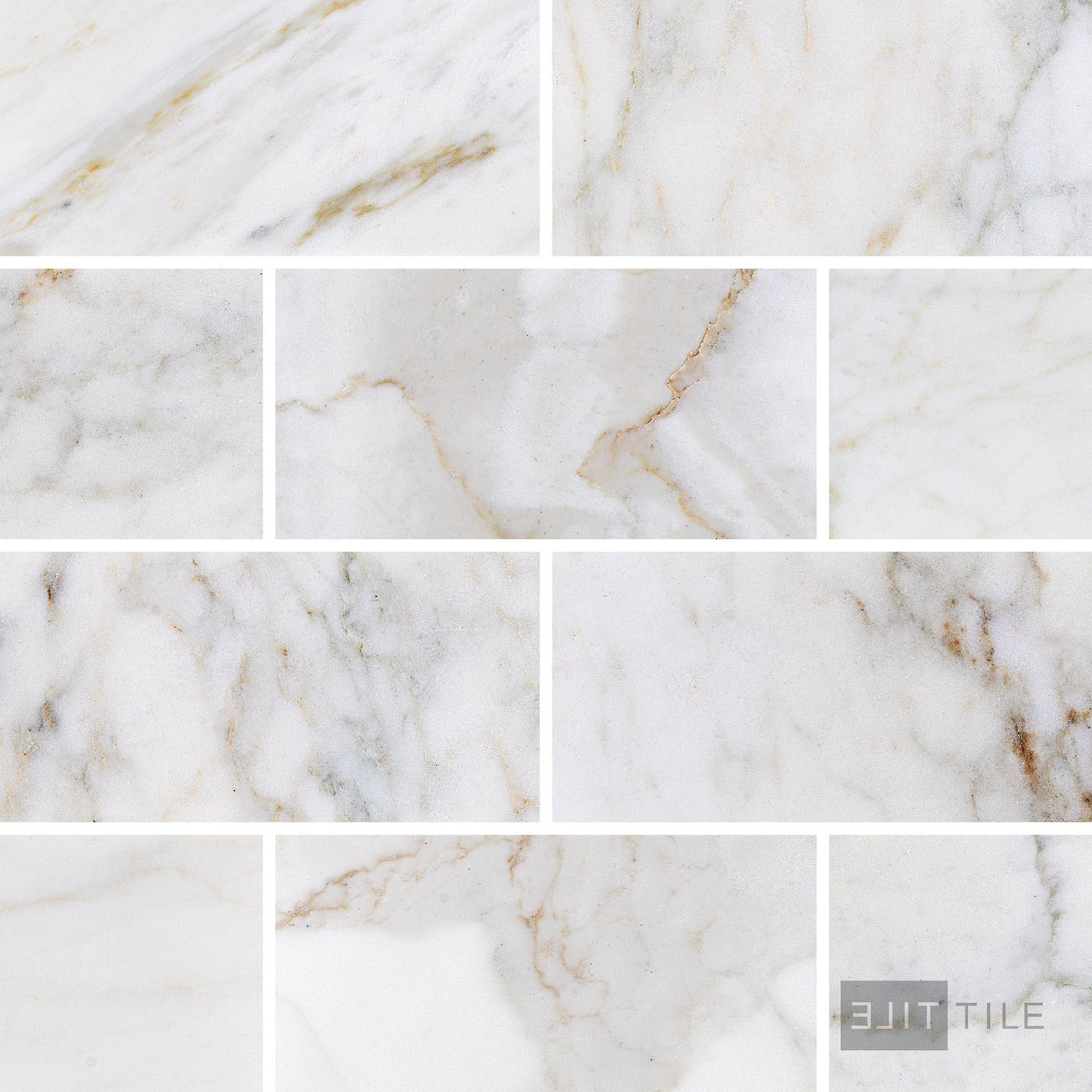 Calacatta Gold Marble 3X6 Honed