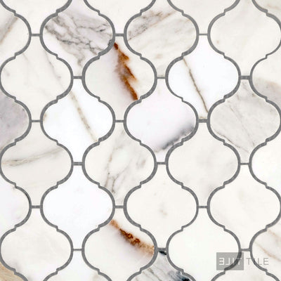Calacatta Gold Marble 4" Lantern/Arabesque Polished Mosaic