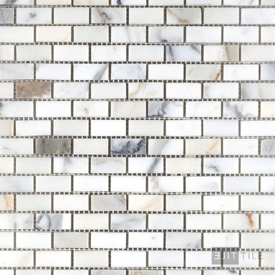 Calacatta Gold Marble 5/8X1-1/4 Brick Honed Mosaic