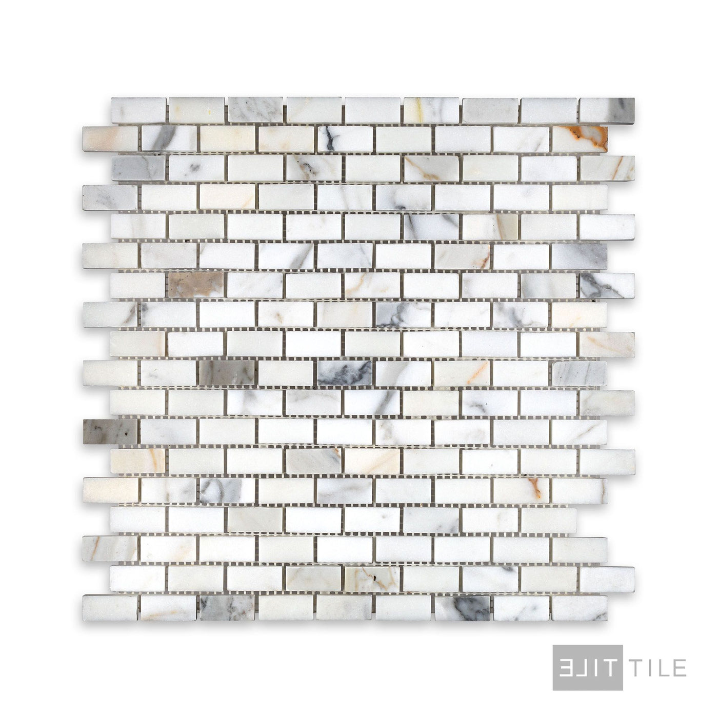 Calacatta Gold Marble 5/8X1-1/4 Brick Honed Mosaic