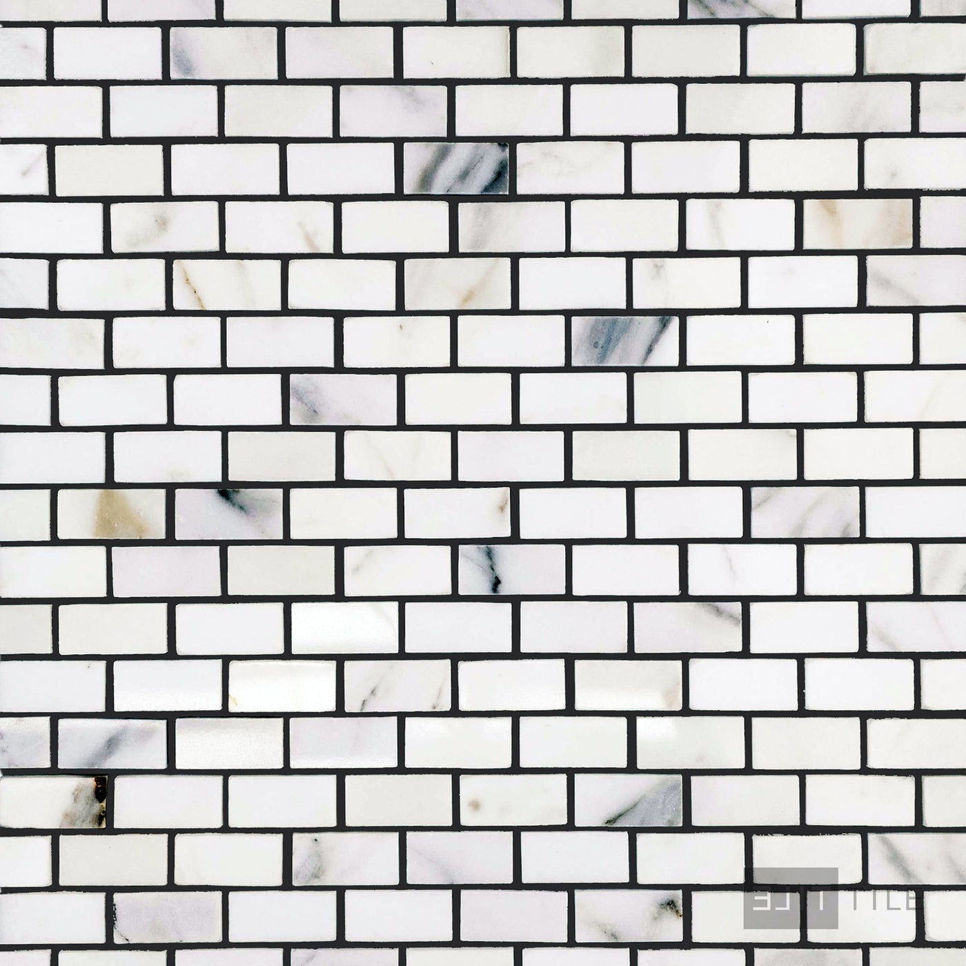 Calacatta Gold Marble 5/8X1-1/4 Brick Polished Mosaic