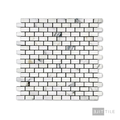 Calacatta Gold Marble 5/8X1-1/4 Brick Polished Mosaic