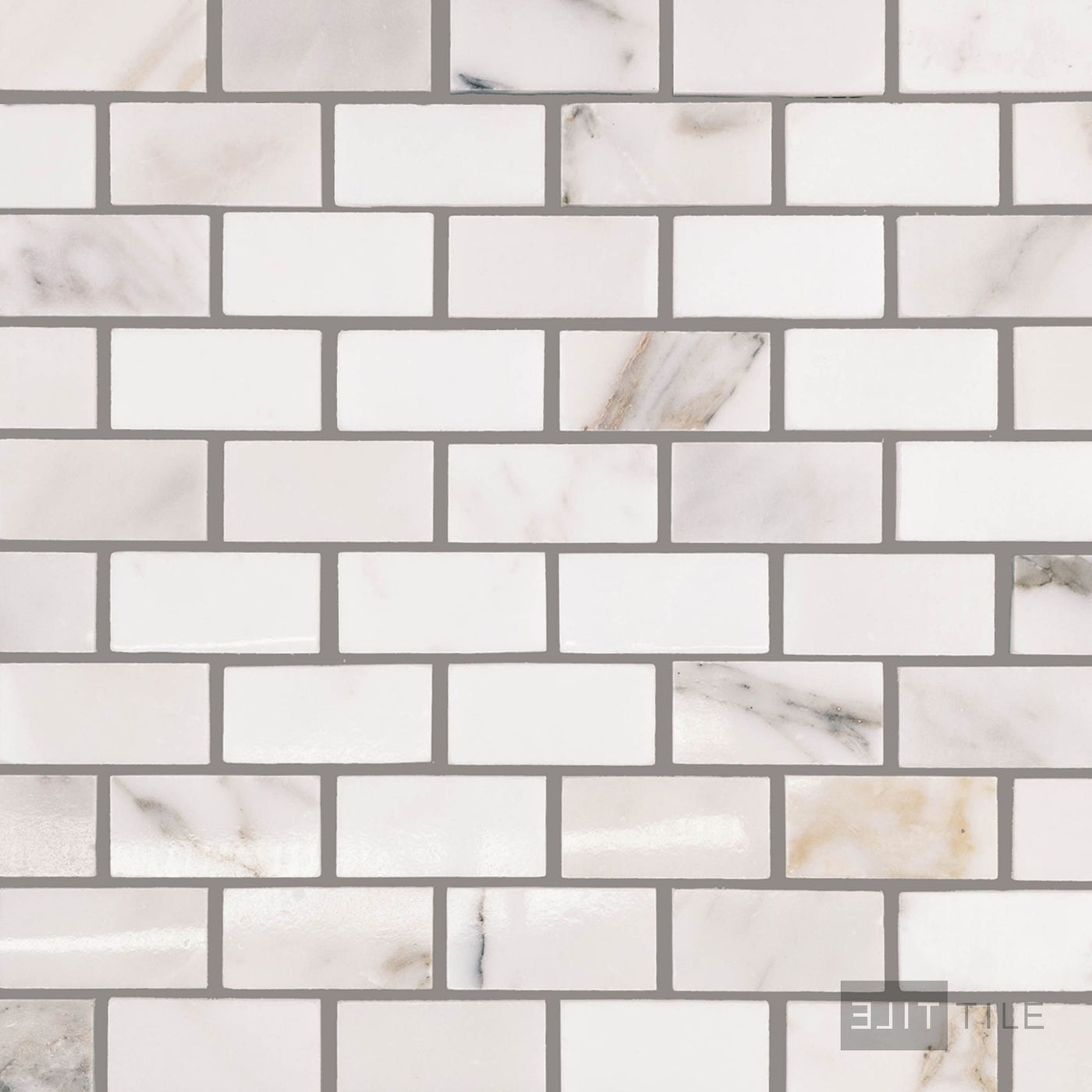 Calacatta Gold Marble 1X2 Brick Polished Mosaic