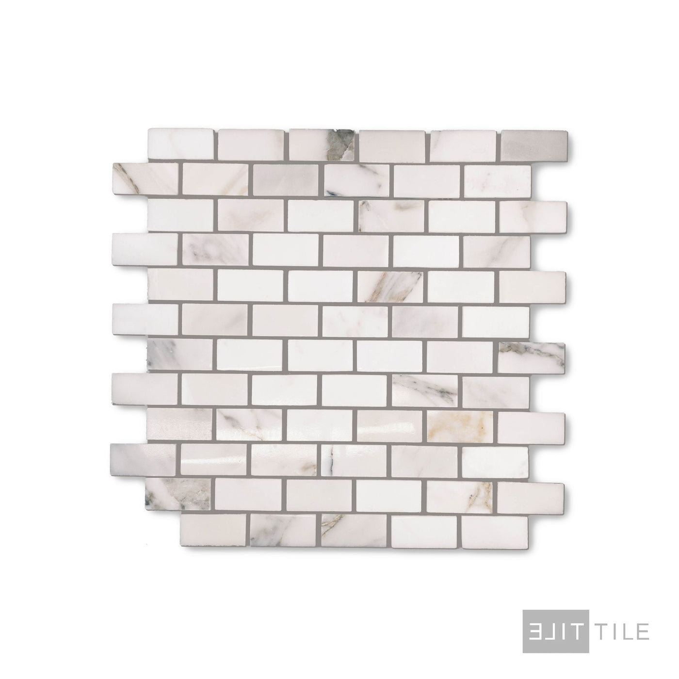 Calacatta Gold Marble 1X2 Brick Polished Mosaic