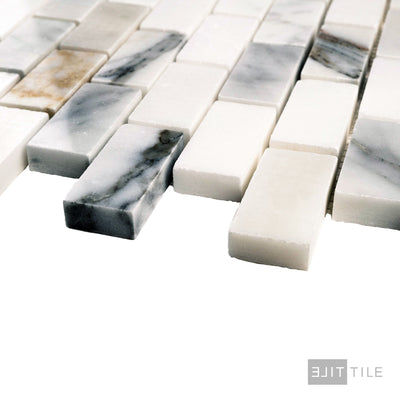 Calacatta Gold Marble 1X2 Brick Polished Mosaic