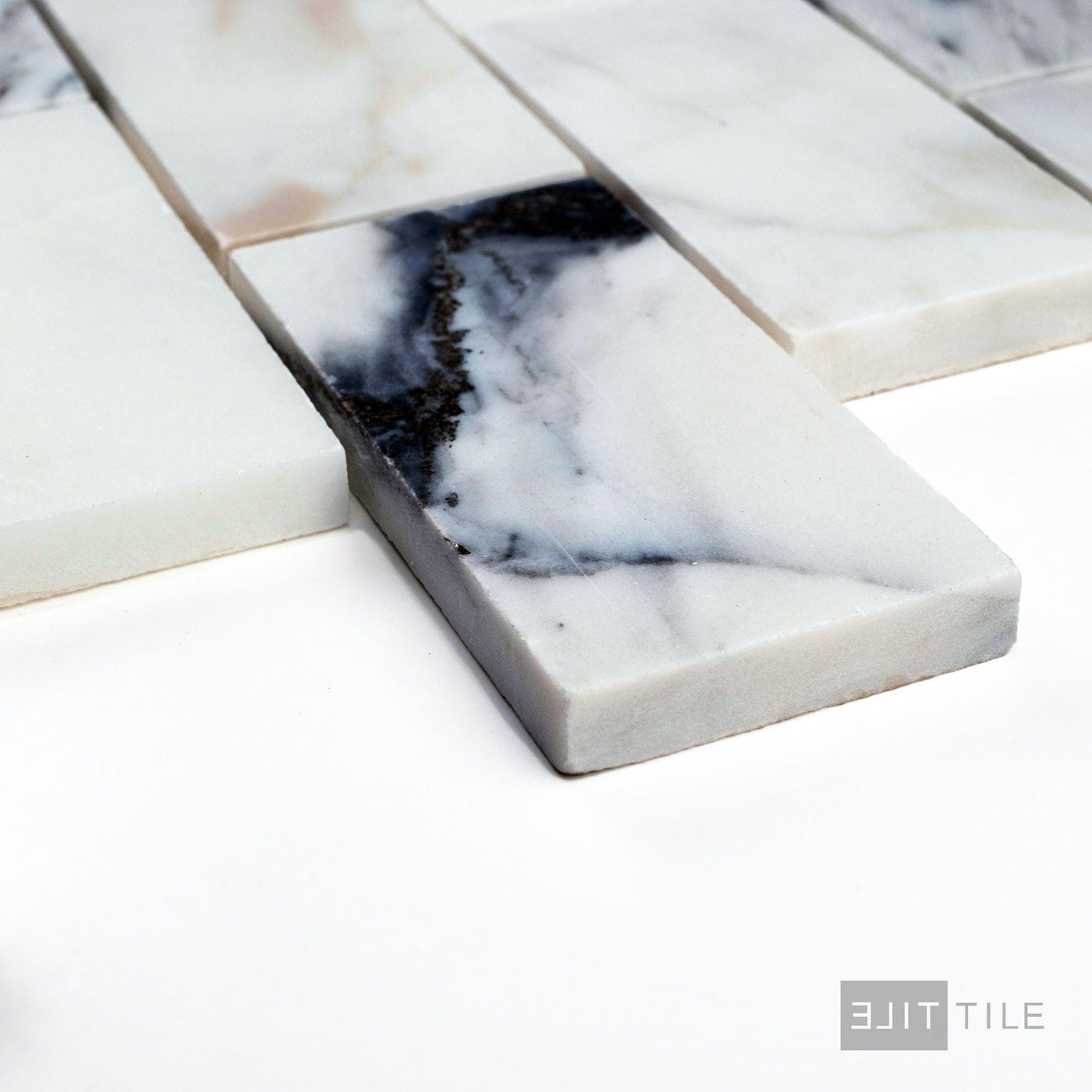 Calacatta Gold Marble 2X4 Brick Honed Mosaic