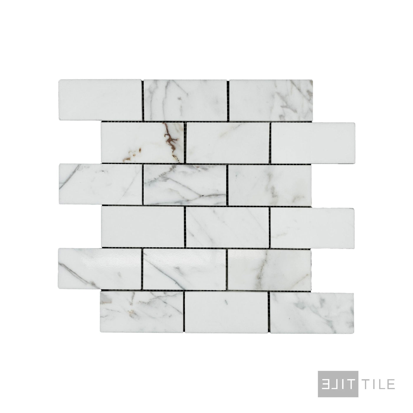 Calacatta Gold Marble 2X4 Brick Polished Mosaic