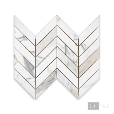 Calacatta Gold Marble Chevron Honed Mosaic