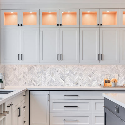 Calacatta Gold Marble Chevron Honed Mosaic