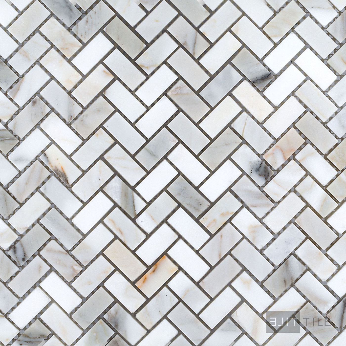Calacatta Gold Marble 5/8X1-1/4 Herringbone Honed Mosaic