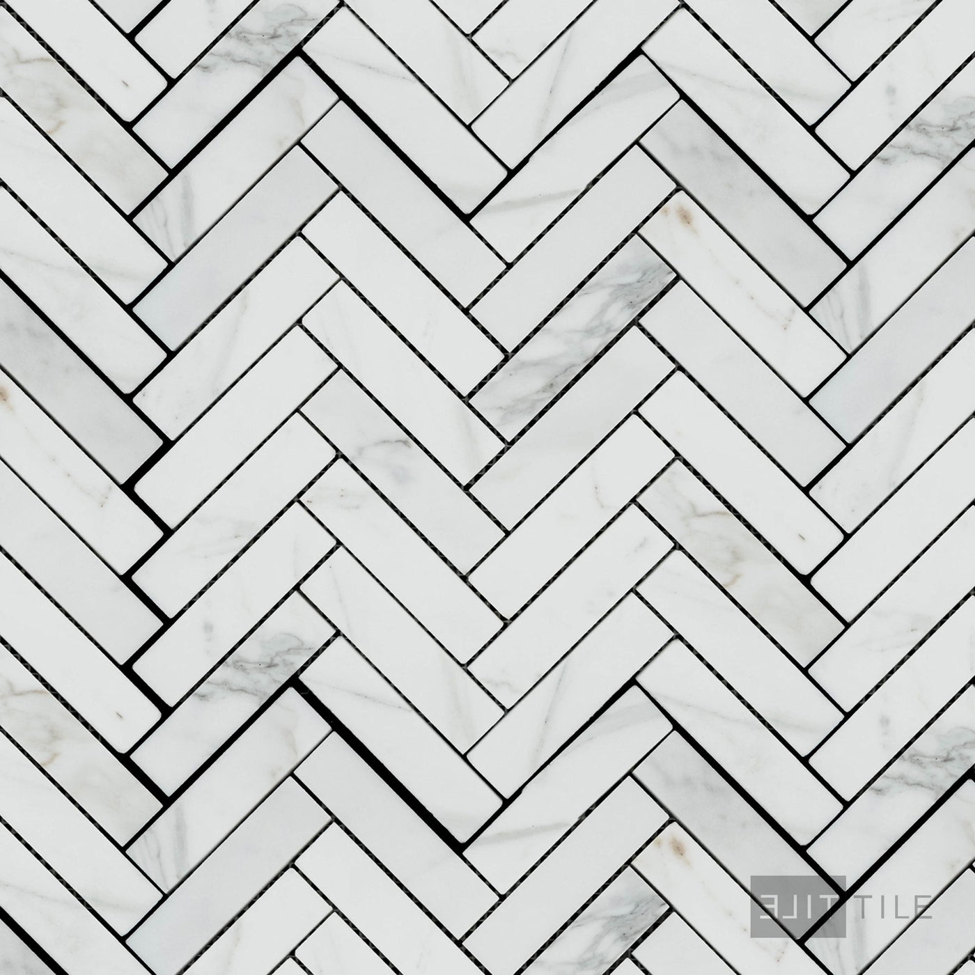 Calacatta Gold Marble 1X4 Herringbone Honed Mosaic