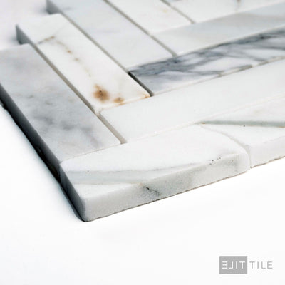 Calacatta Gold Marble 1X4 Herringbone Honed Mosaic