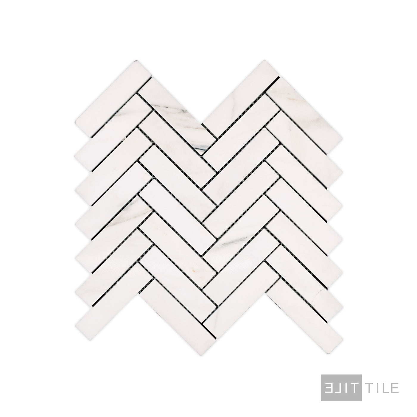 Calacatta Gold Marble 1X4 Herringbone Polished Mosaic