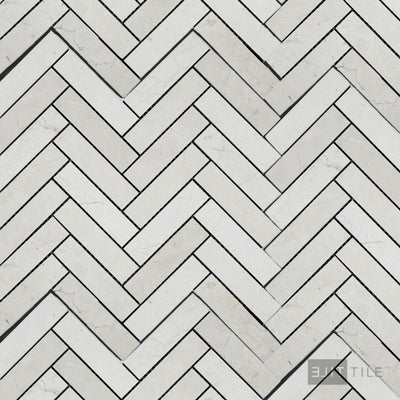 Calacatta Gold Marble 1X4 Herringbone Polished Mosaic