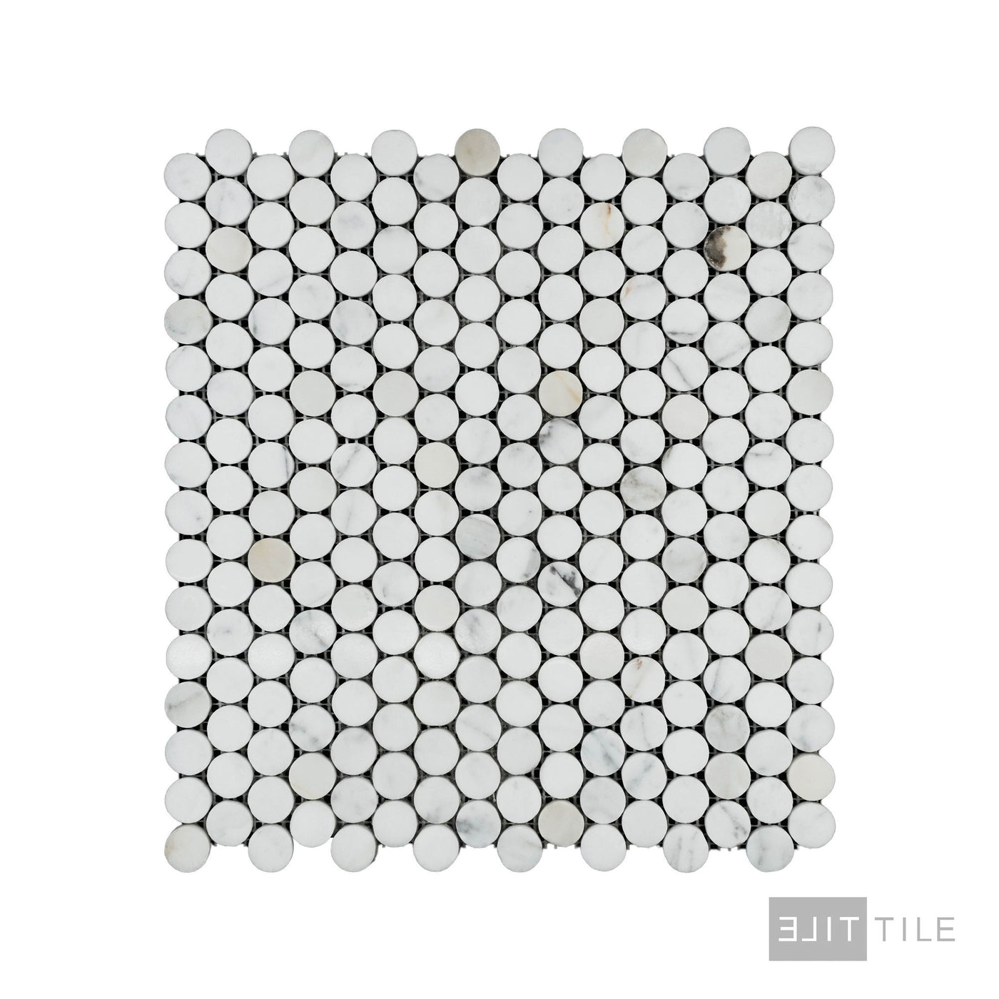 Calacatta Gold Marble Penny Round Polished Mosaic