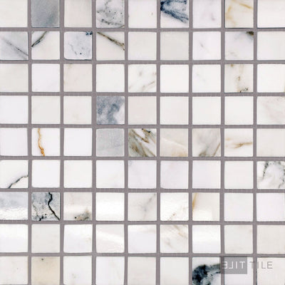 Calacatta Gold Marble 5/8" Square Polished Mosaic