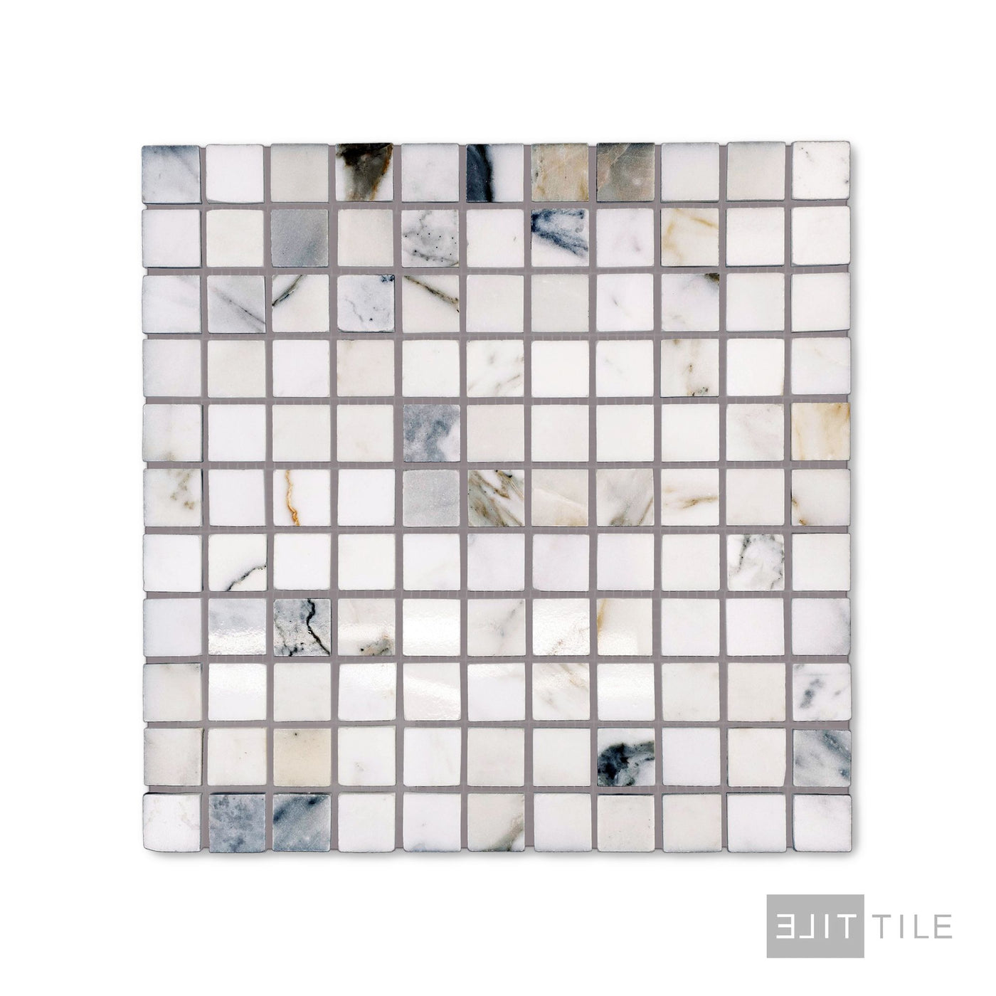 Calacatta Gold Marble 5/8" Square Polished Mosaic