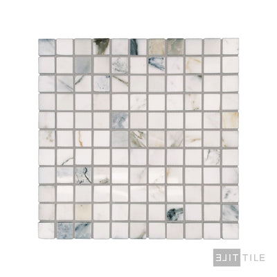 Calacatta Gold Marble 1" Square Polished Mosaic