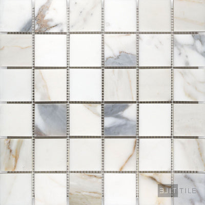 Calacatta Gold Marble 2" Square Honed Mosaic