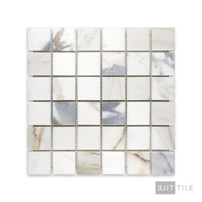 Calacatta Gold Marble 2" Square Honed Mosaic