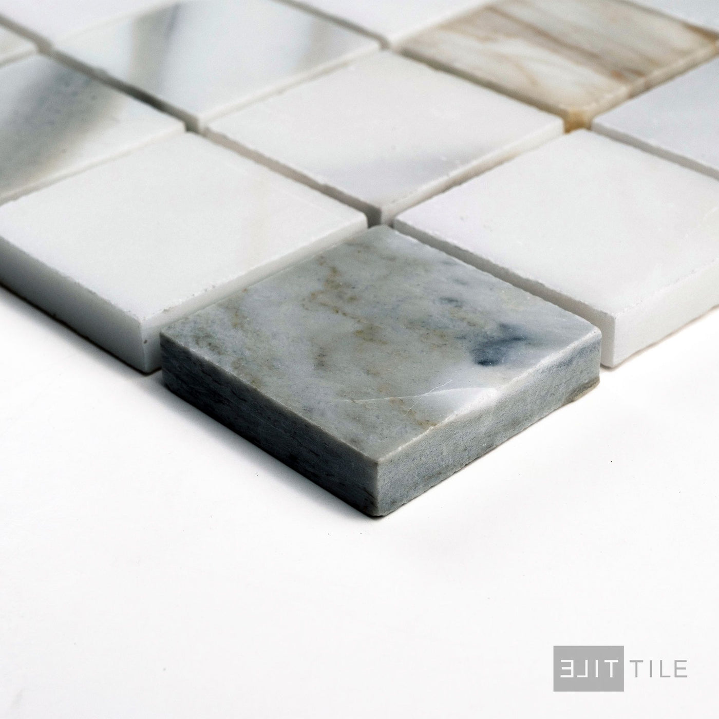 Calacatta Gold Marble 2" Square Honed Mosaic