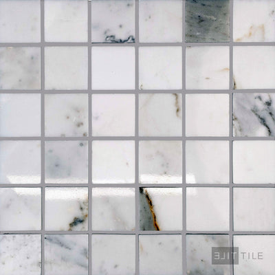 Calacatta Gold Marble 2" Square Polished Mosaic