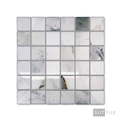 Calacatta Gold Marble 2" Square Polished Mosaic