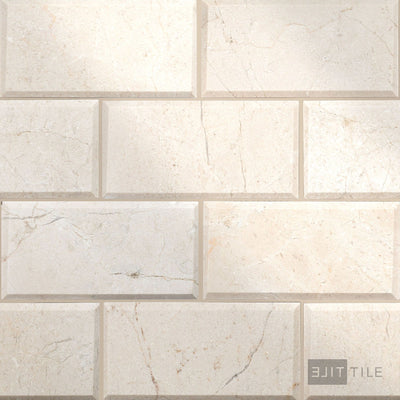 Crema Marfil Classic Marble 3X6 Beveled Polished