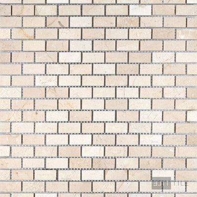 Crema Marfil Marble 5/8X1-1/4 Brick Honed Mosaic