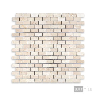 Crema Marfil Marble 5/8X1-1/4 Brick Honed Mosaic