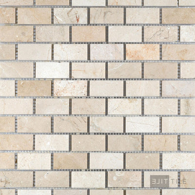 Crema Marfil Marble 1X2 Brick Honed Mosaic