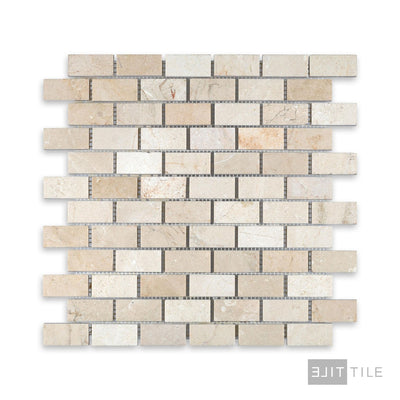 Crema Marfil Marble 1X2 Brick Honed Mosaic