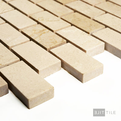 Crema Marfil Marble 1X2 Brick Honed Mosaic